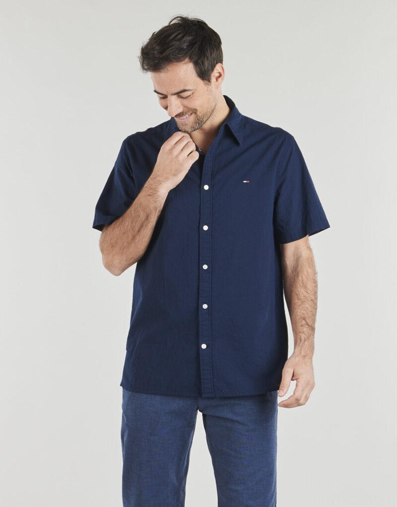 Camicia a maniche corte Tommy Jeans TJM REG SEERSUCKER SHIRT EXT Marine Camicie a maniche corte Uomo - 2