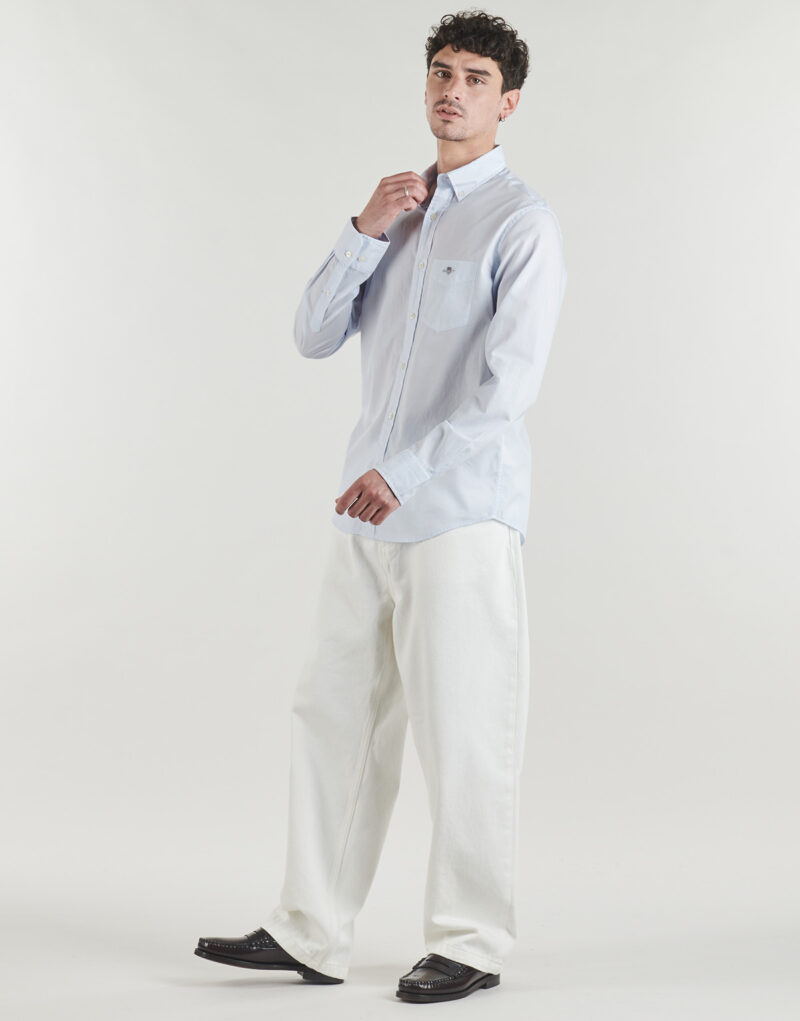 Long sleeved shirt Gant REG CLASSIC POPLIN BANKER SHIRT Blue - Men's Long Sleeve Shirts - 3