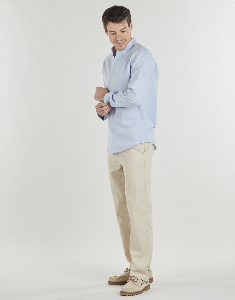 Camicia a maniche lunghe  Selected  SLHSLIMCLAY LINENBLEND  Blu -  Camicie a maniche lunghe Uomo - 3
