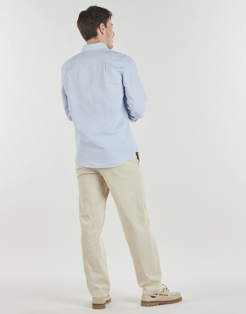 Camicia a maniche lunghe  Selected  SLHSLIMCLAY LINENBLEND  Blu -  Camicie a maniche lunghe Uomo - 4