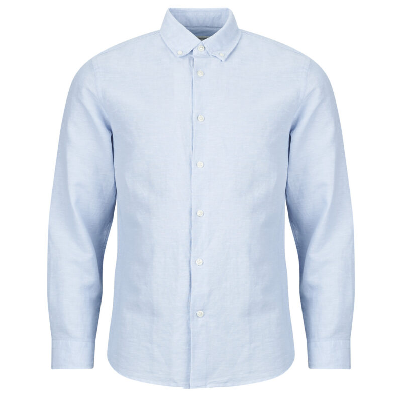 Camicia a maniche lunghe  Selected  SLHSLIMCLAY LINENBLEND  Blu -  Camicie a maniche lunghe Uomo - 1