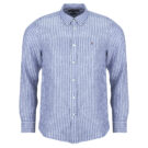Camicia a maniche lunghe Tommy Hilfiger LINEN BENGAL STRIPE RF SHIRT Blu Camicie a maniche lunghe Uomo - 1