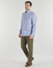 Camicia a maniche lunghe Tommy Hilfiger LINEN BENGAL STRIPE RF SHIRT Blu Camicie a maniche lunghe Uomo - 3