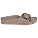 BIRKENSTOCK Madrid Damen-Hausschuh mit gro&szlig;er Schnalle, EVA, Grau/Taupe/Schmalbeige - Gr&ouml;&szlig;e 2
