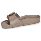 BIRKENSTOCK Madrid Damen-Hausschuh mit gro&szlig;er Schnalle, EVA, Grau/Taupe/Schmalbeige - Gr&ouml;&szlig;e 4
