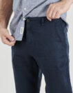 Pantalone Chino Selected SLH196-STRAIGHT JEREMY LINEN Marine Pantaloni Chino Uomo - 5