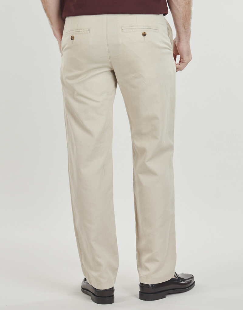 Pantalone Chino Selected SLH196-STRAIGHT MILES LINEN BLEND Beige Pantaloni Chino Uomo - 4