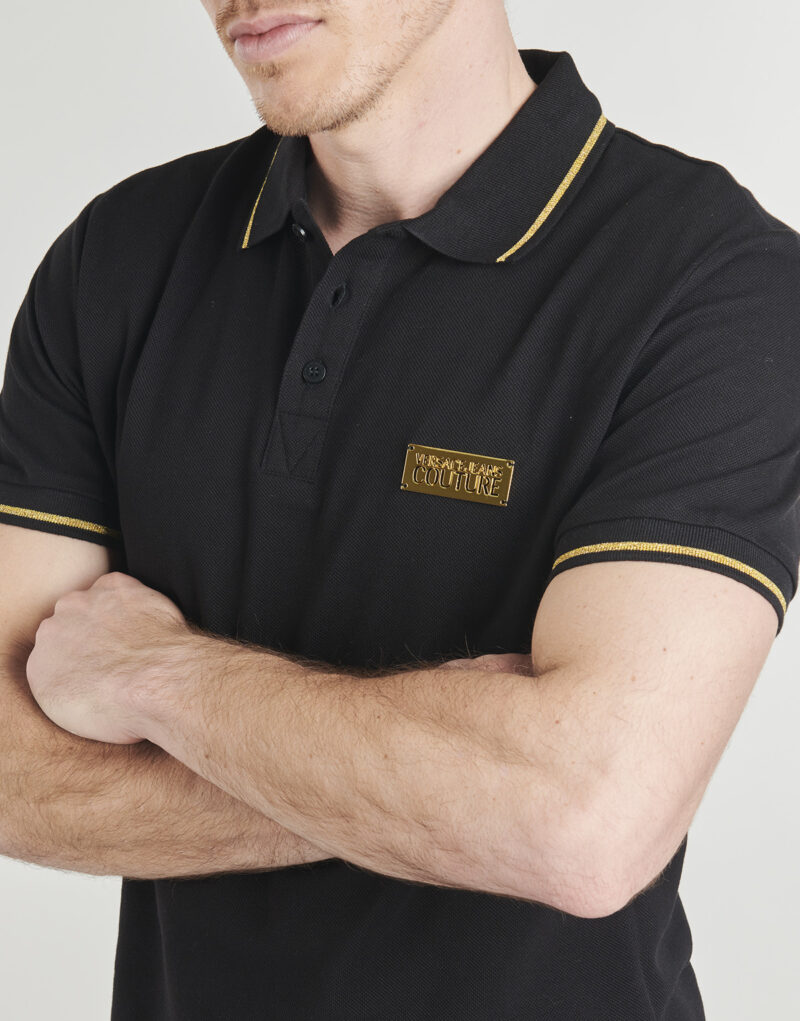 Versace Jeans Couture Polo 80GAGT05 Schwarzes Herren-Polohemd - Gr&ouml;&szlig;e 5