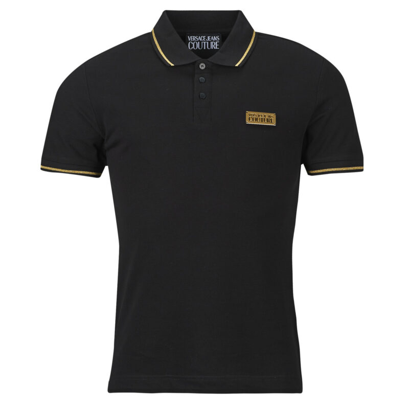 Versace Jeans Couture Polo 80GAGT05 Schwarzes Herren-Polohemd - Gr&ouml;&szlig;e 1