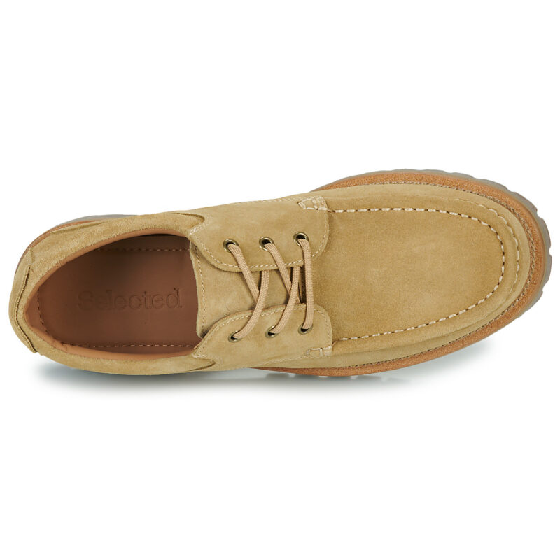 Selected  SLHHOLGER SUEDE BOAT  Beige -  Derby Uomo - 6