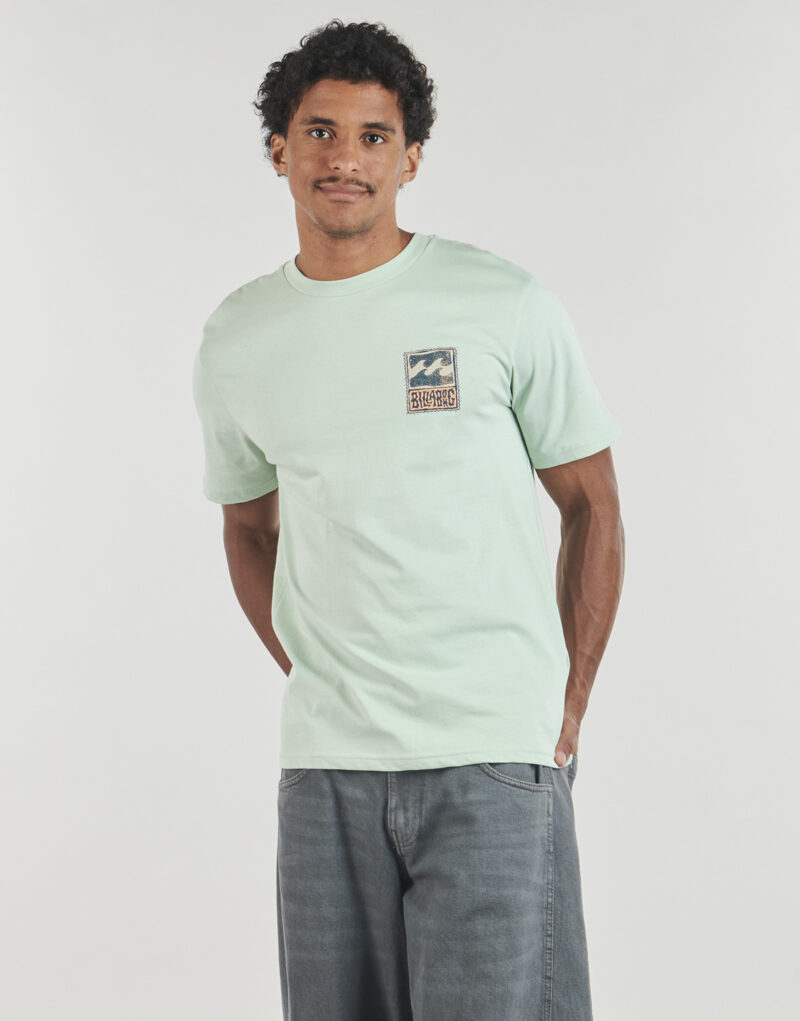Camiseta de manga corta verde para hombre Billabong STAMP SS - 3