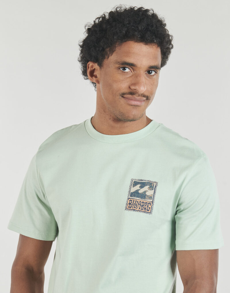 Camiseta de manga corta verde para hombre Billabong STAMP SS - 5