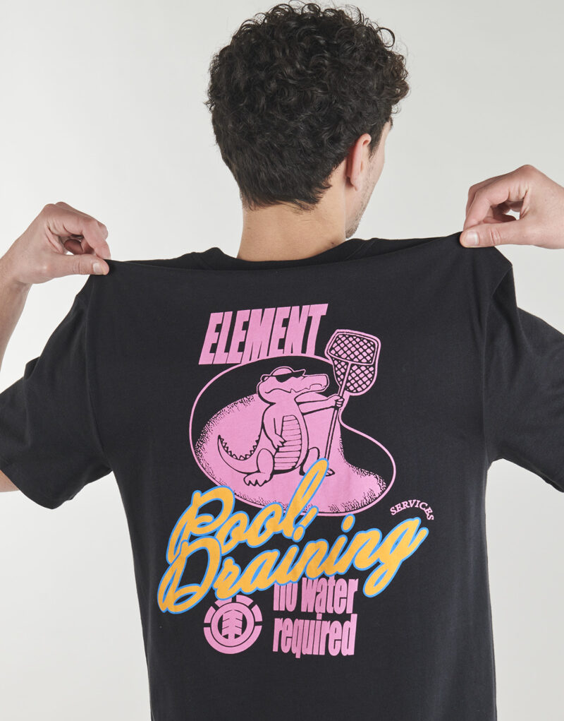 T-shirt Element POOL DRAINING SS Nero T-shirt maniche corte Uomo - 5