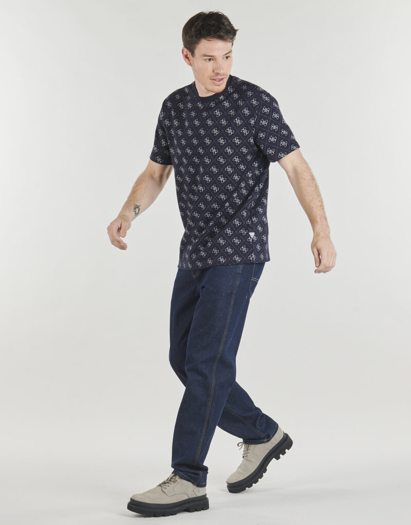 T-shirt Guess CN SS JACQUARD 4G KNIT TOP Marine T-shirt maniche corte Uomo - 3