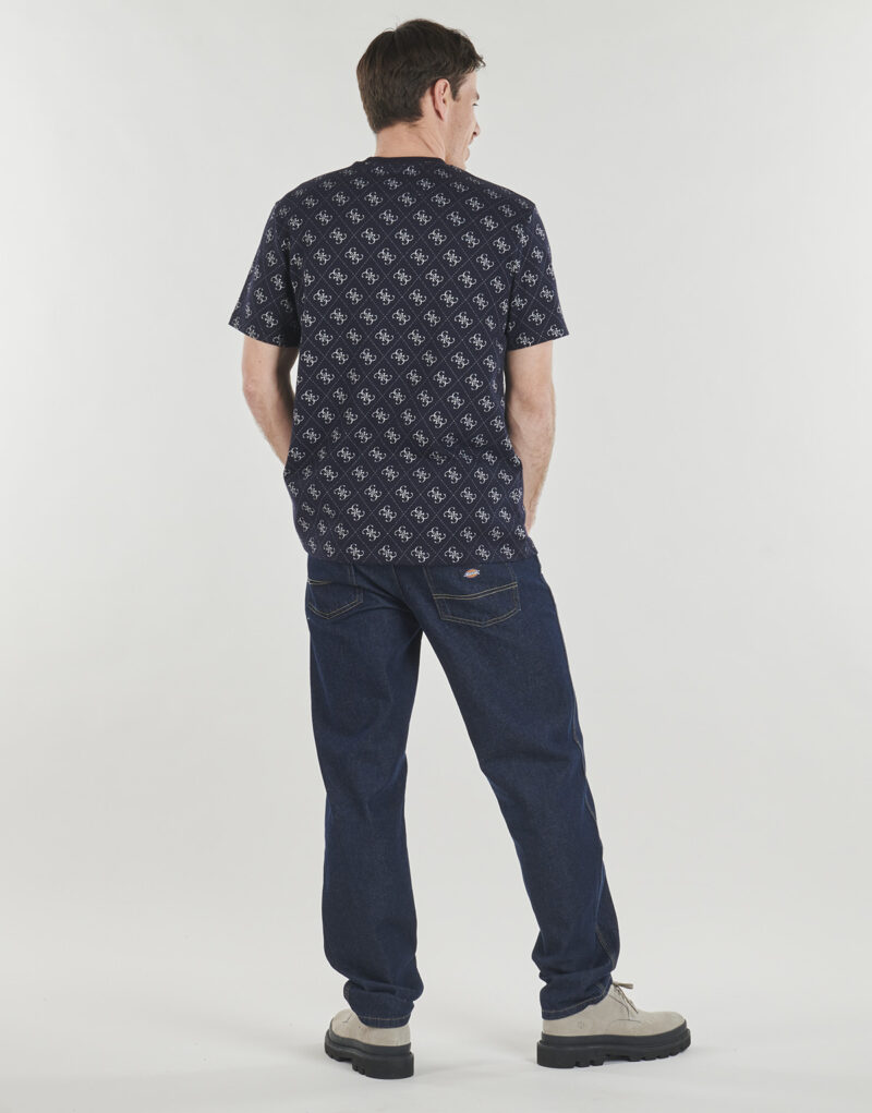T-shirt Guess CN SS JACQUARD 4G KNIT TOP Marine T-shirt maniche corte Uomo - 4