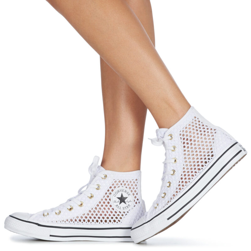 Converse CHUCK TAYLOR ALL STAR HANDMADE CROCHET HI Bianco Sneakers alte Donna - 8