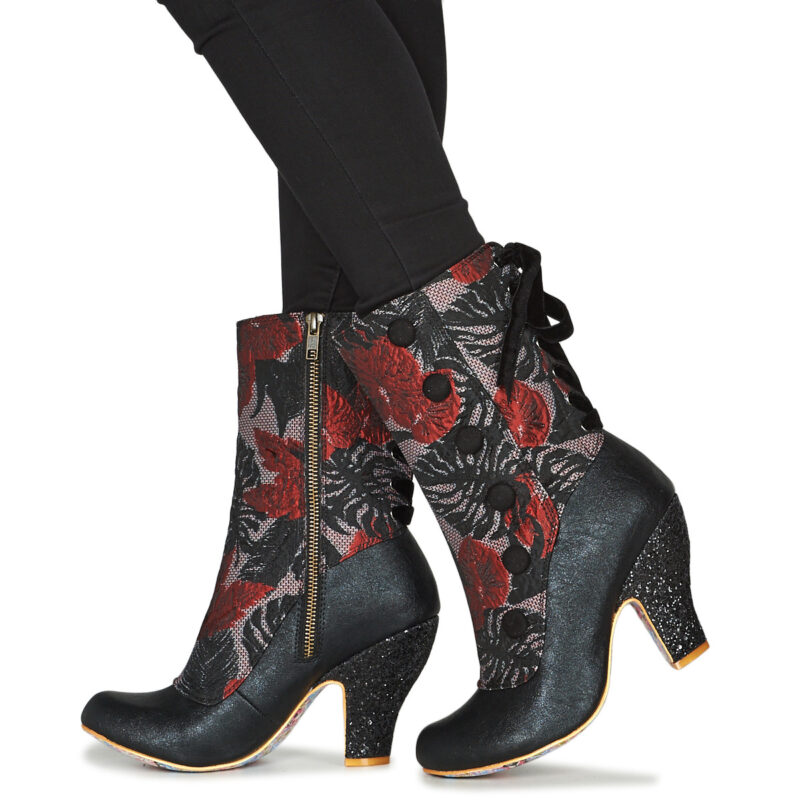 Irregular Choice Botines negros para mujer REINETTE - Talla 8