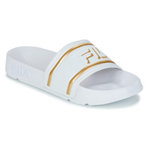 Fila Pantuflas blancas con logo de Morro Bay para mujer