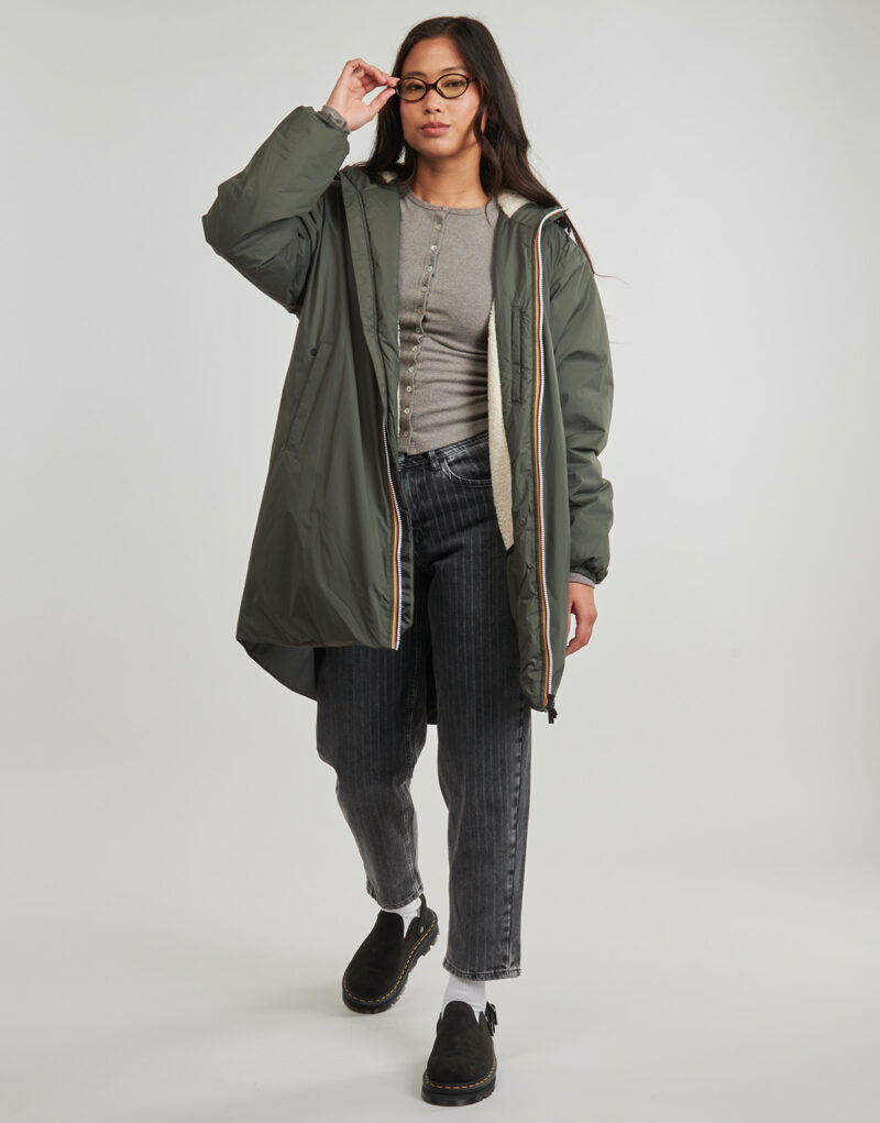 Giubbotto K-Way LE VRAI 4.0 EIFFEL EAST ORSETTO Kaki Giubbotti Donna - 4