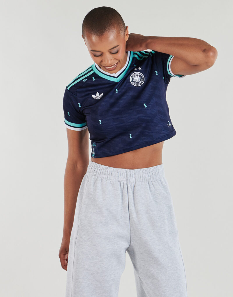 Maillot de football adidas ext&eacute;rieur court Allemagne bleu, manches courtes, taille 2