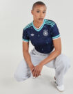 Maillot de football adidas ext&eacute;rieur court Allemagne bleu, manches courtes, taille 5