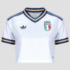 T-shirt adidas Away Crop Italy Football Jersey Bleu T-shirt &agrave; manches courtes Femme