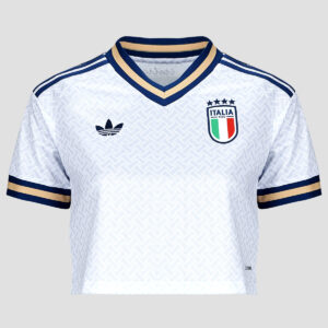 T-shirt  adidas  Away Crop Italy Football Jersey  Blu -  T-shirt maniche corte Donna