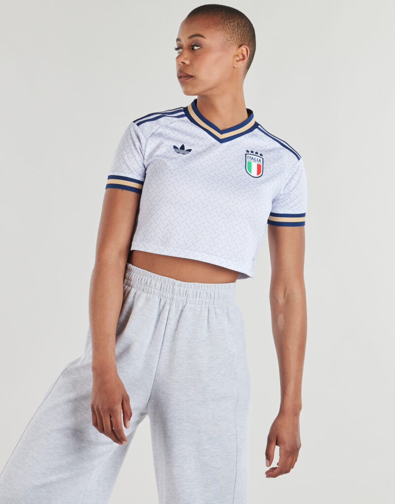 T-shirt adidas Away Crop Italy Football Jersey Blu T-shirt maniche corte Donna - 2