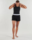 Shorts Calvin Klein Jeans Pantalones cortos negros de mujer con logo y jersey - 2