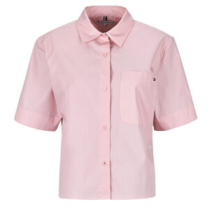 Camisas Tommy Hilfiger ESS POPLIN SS para mujer, color rosa.