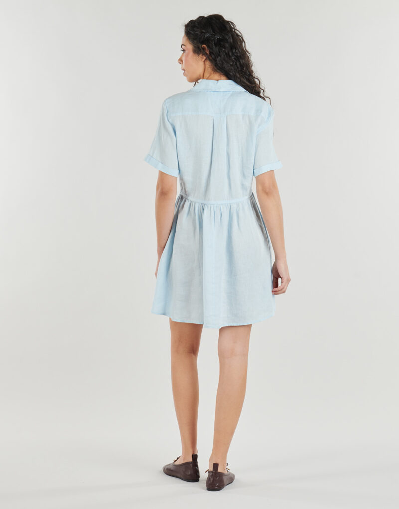 Abito corto Tommy Hilfiger ESS LINEN SHORT SS DRESS Blu Abiti corti Donna - 4
