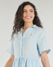 Abito corto Tommy Hilfiger ESS LINEN SHORT SS DRESS Blu Abiti corti Donna - 5