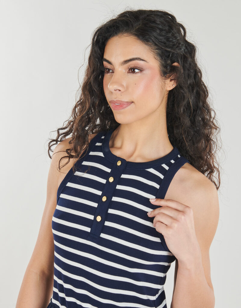 Abito Tommy Hilfiger GOLD BUTTON POPLIN MIX DRESS Marine Abiti Lunghi Donna - 5