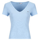 T-shirt Tommy Jeans TJW SLIM ESSENTIAL RIB V SS Blu T-shirt maniche corte Donna - 1