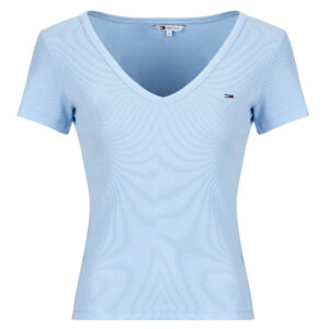T-shirt  Tommy Jeans  TJW SLIM ESSENTIAL RIB V SS  Blu -  T-shirt maniche corte Donna