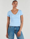 T-shirt Tommy Jeans TJW SLIM ESSENTIAL RIB V SS Blu T-shirt maniche corte Donna - 2