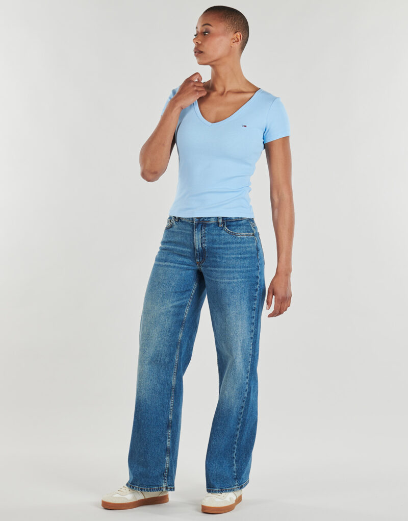 T-shirt Tommy Jeans TJW SLIM ESSENTIAL RIB V SS Blu T-shirt maniche corte Donna - 3