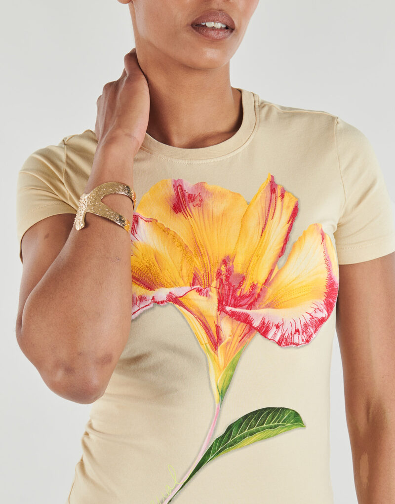 T-shirt Desigual ESTOCOLMO Beige T-shirt maniche corte Donna - 5