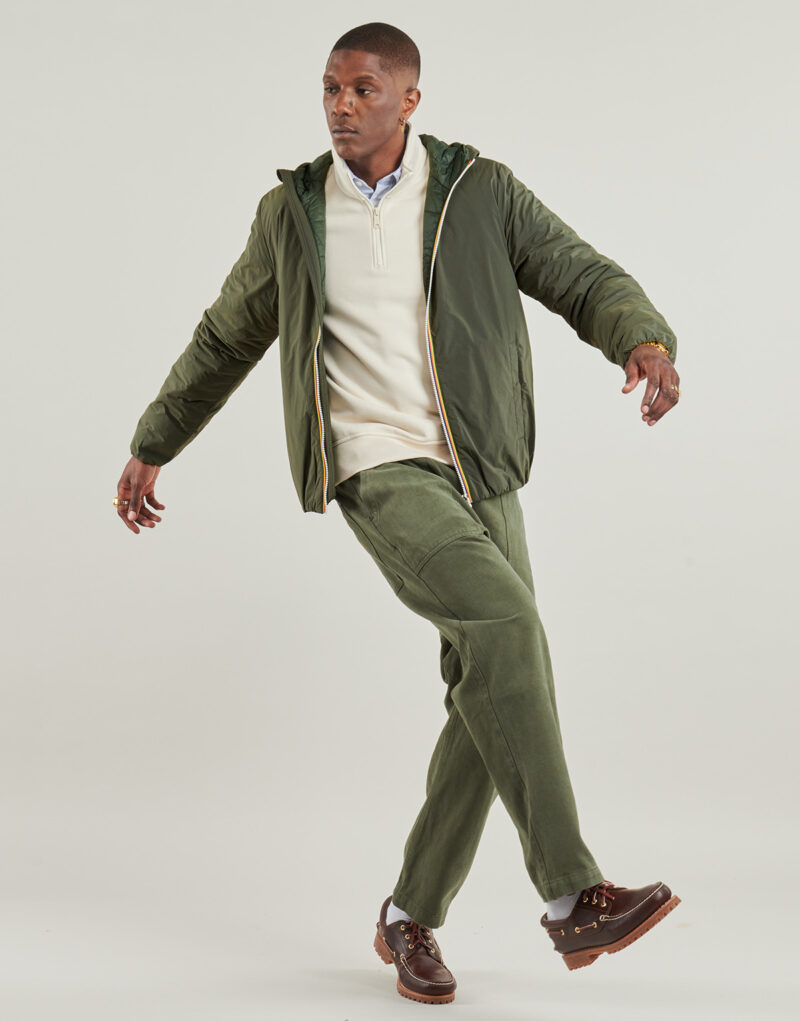 Jacket K-Way JACK PLAIN WARM Khaki Men's Jackets - 2