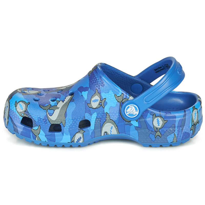 Crocs CLASSIC SHARK CLOG Blu - Zoccoli Bambino - 4