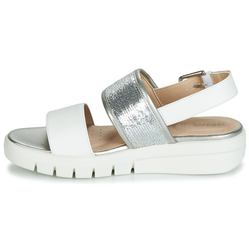 Geox Sandales compens&eacute;es blanches WIMBLEY SAND pour femmes - 4