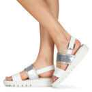 Geox Sandales compens&eacute;es blanches WIMBLEY SAND pour femmes - 8
