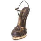 Roberto Cavalli QDS627-PM027 Gold Heeled Sandals Women - 3
