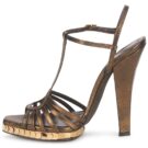 Roberto Cavalli QDS627-PM027 Gold Heeled Sandals Women - 4
