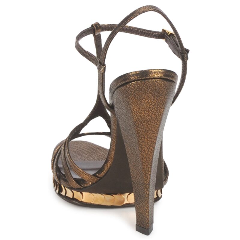 Roberto Cavalli QDS627-PM027 Gold Heeled Sandals Women - 5