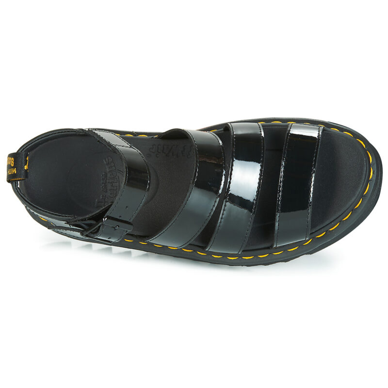 Dr. Martens BLAIRE BLACK PATENT LAMPER Nero Sandali con zeppa Donna - 6