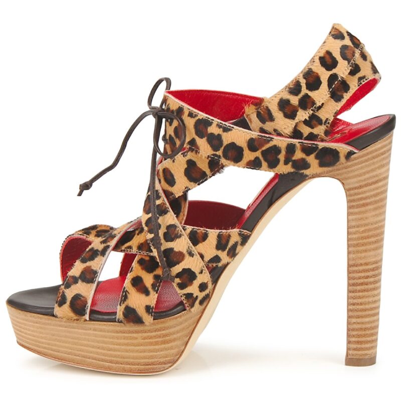 Sandalias de tac&oacute;n marrones para mujer Rupert Sanderson BRISE - 4