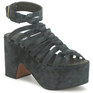 Michel Perry 12676 Nero Sandali con zeppa Donna