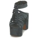 Michel Perry 12676 Schwarze Keilsandalen f&uuml;r Damen - Gr&ouml;&szlig;e 3