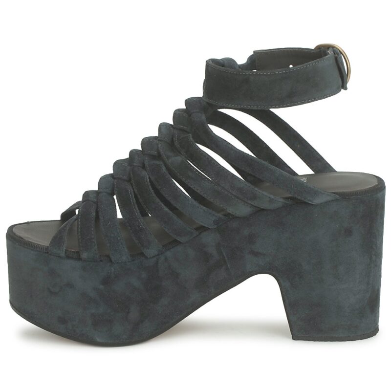 Michel Perry 12676 Schwarze Keilsandalen f&uuml;r Damen - Gr&ouml;&szlig;e 4